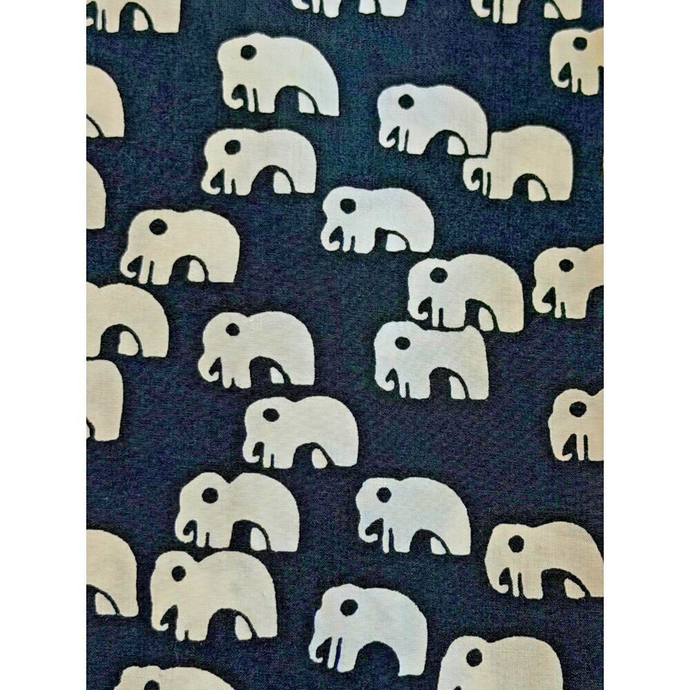Talbots Elephant Print Button Up Shirt Navy Women Petites 2XP - Picture 8 of 8